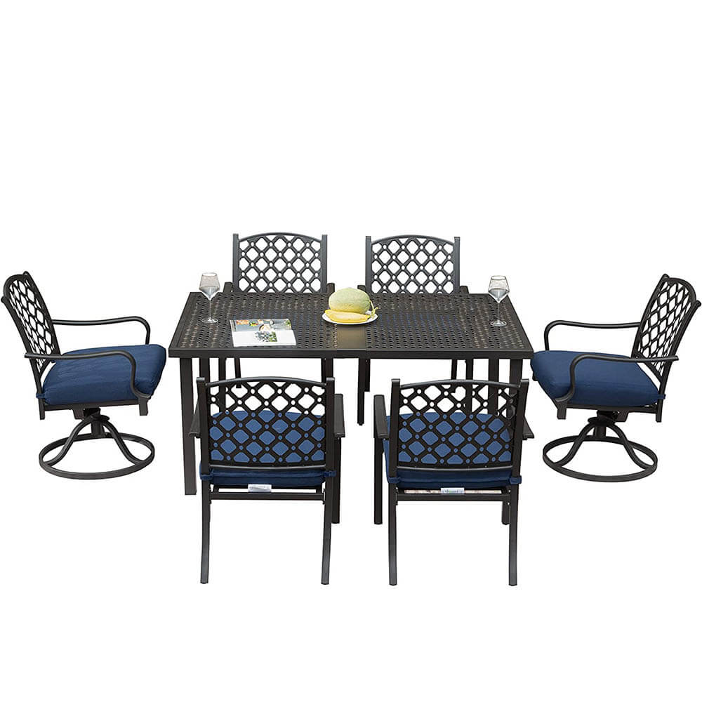 Domi outdoor living Patio Dining Table Set#color_navy blue