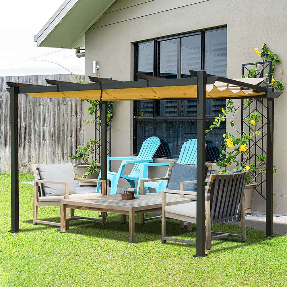 Pergola Grey#size_9'x13' against the wall