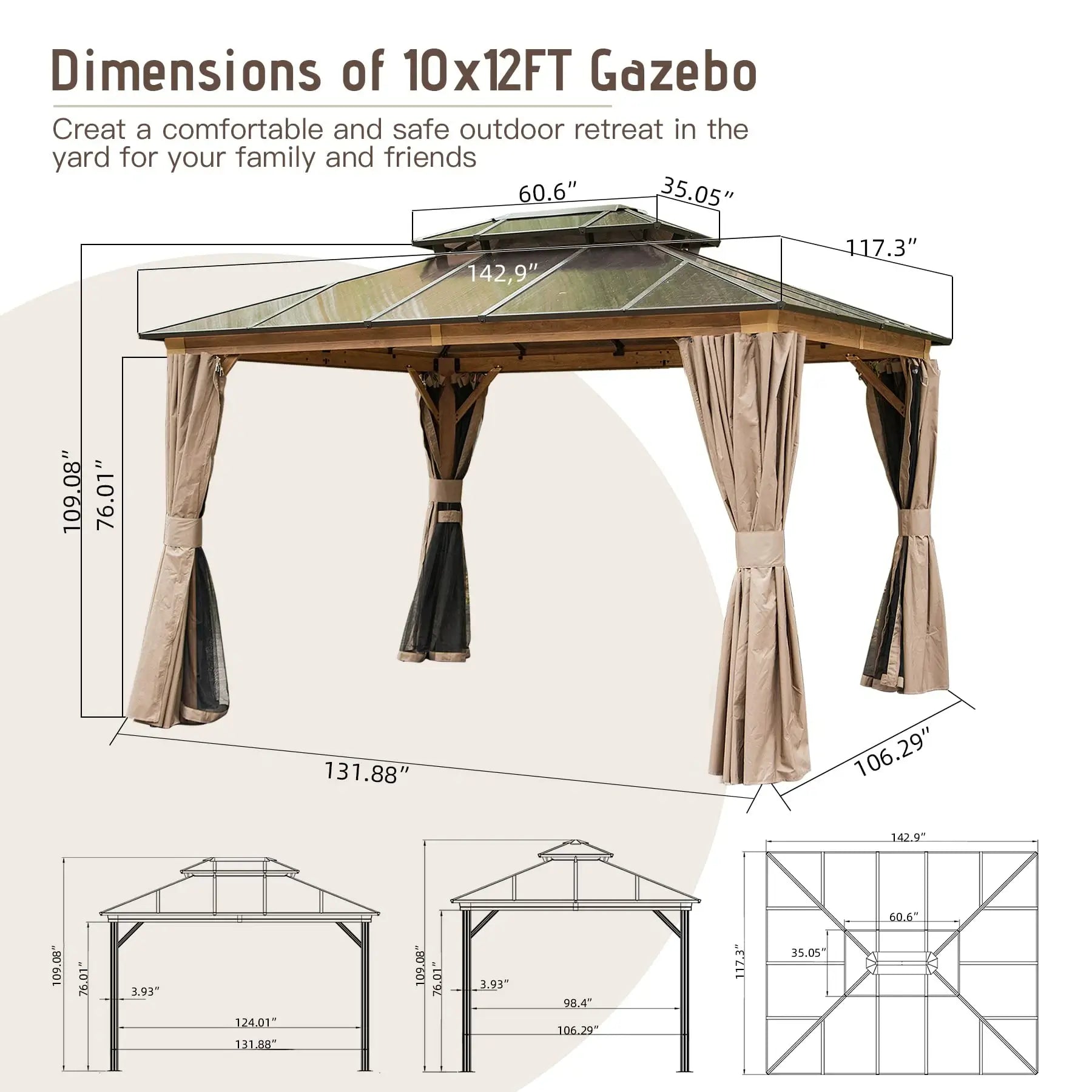 Domi outdoor living hardtop gazebo#size_10'x12'