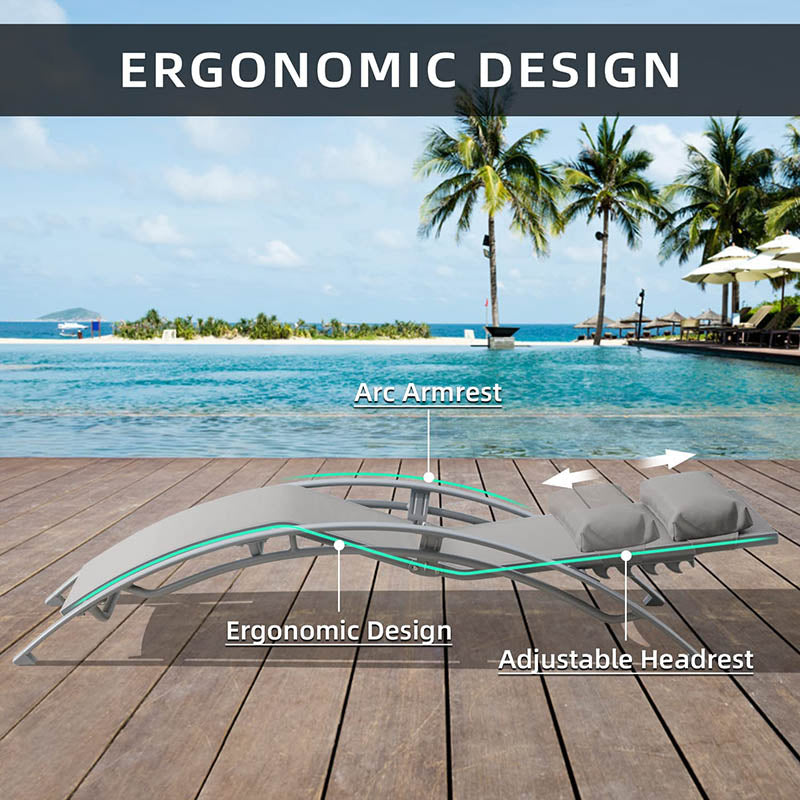 Domi Patio Chaise Lounge Set of 3#color_grey