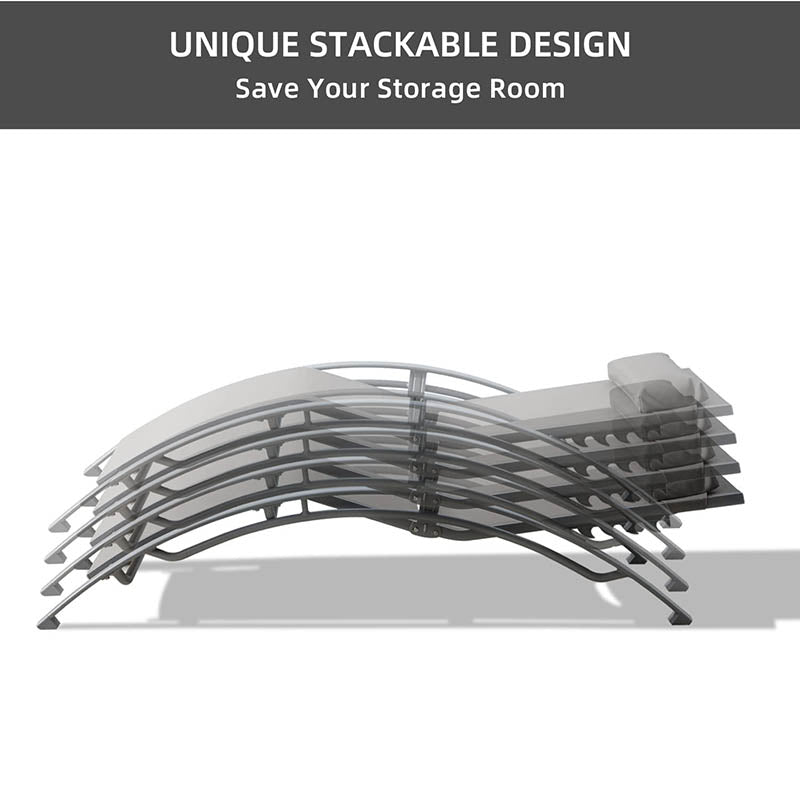 Domi Patio Chaise Lounge Set of 3#color_grey