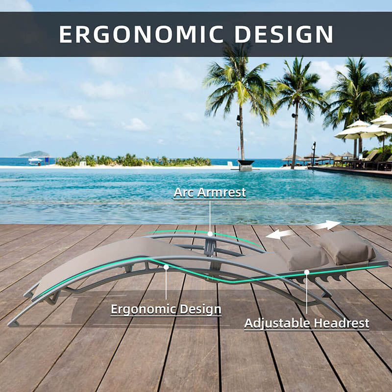 Domi Patio Chaise Lounge Set of 3#color_khaki
