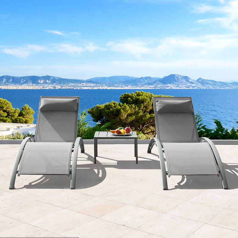 Domi Patio Chaise Lounge Set of 3#color_grey