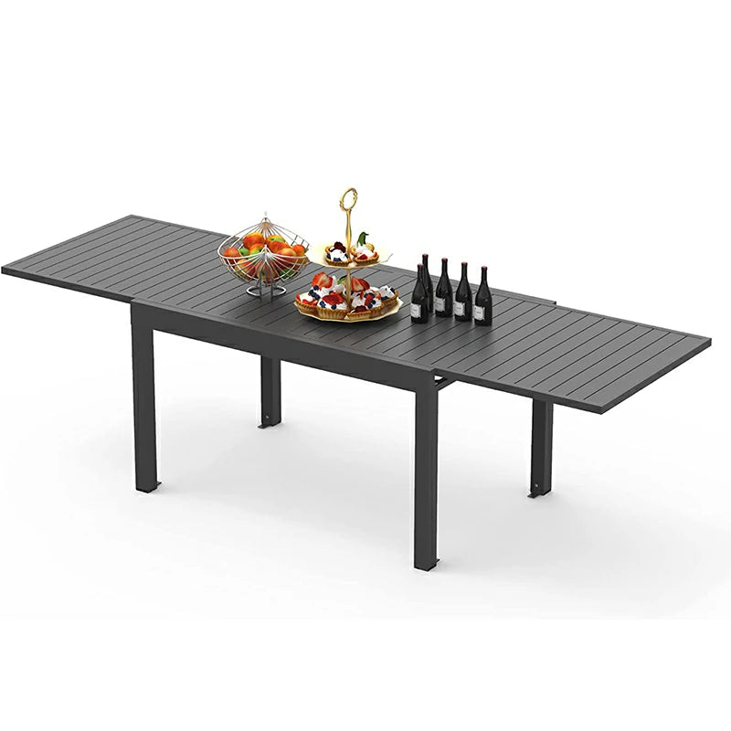 Domi Patio Dining Expandable Table Dark Brown
