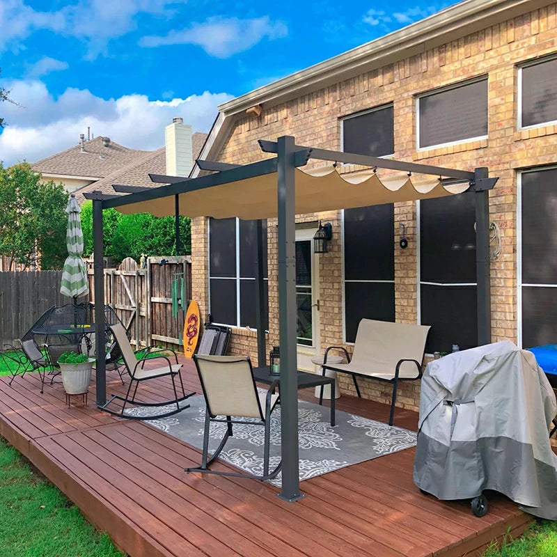 Pérgola de aluminio con toldo corredero FLY by TENDA SERVICE