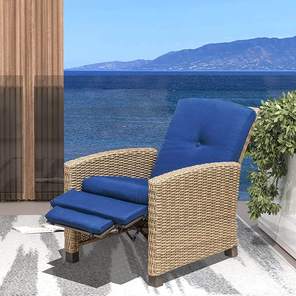 Domi Outdoor Living Rattan Lounge Chair#color_blue