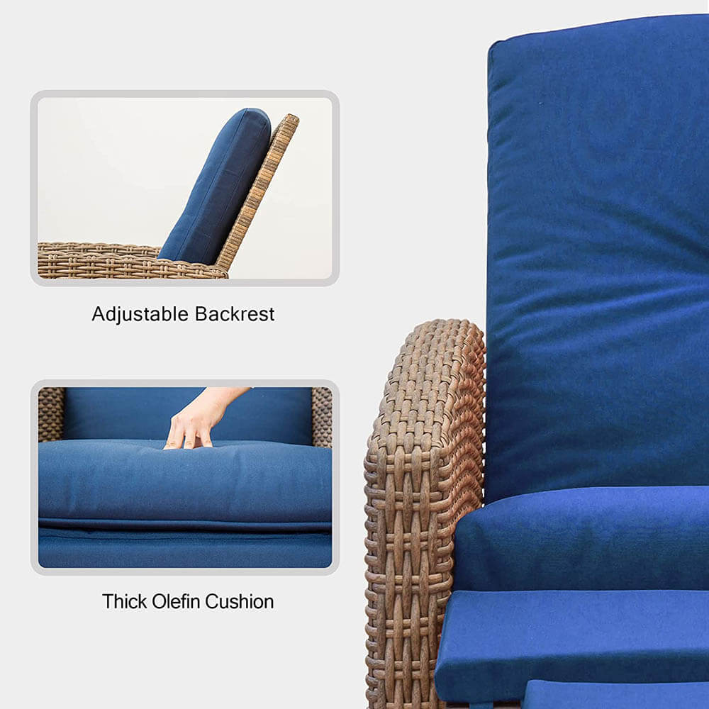 Domi Outdoor Living Rattan Lounge Chair#color_blue