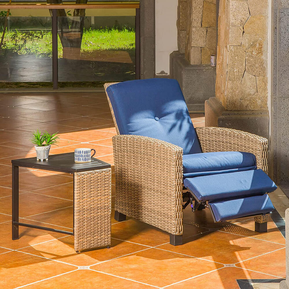 Domi Outdoor Living Rattan Lounge Chair#color_blue