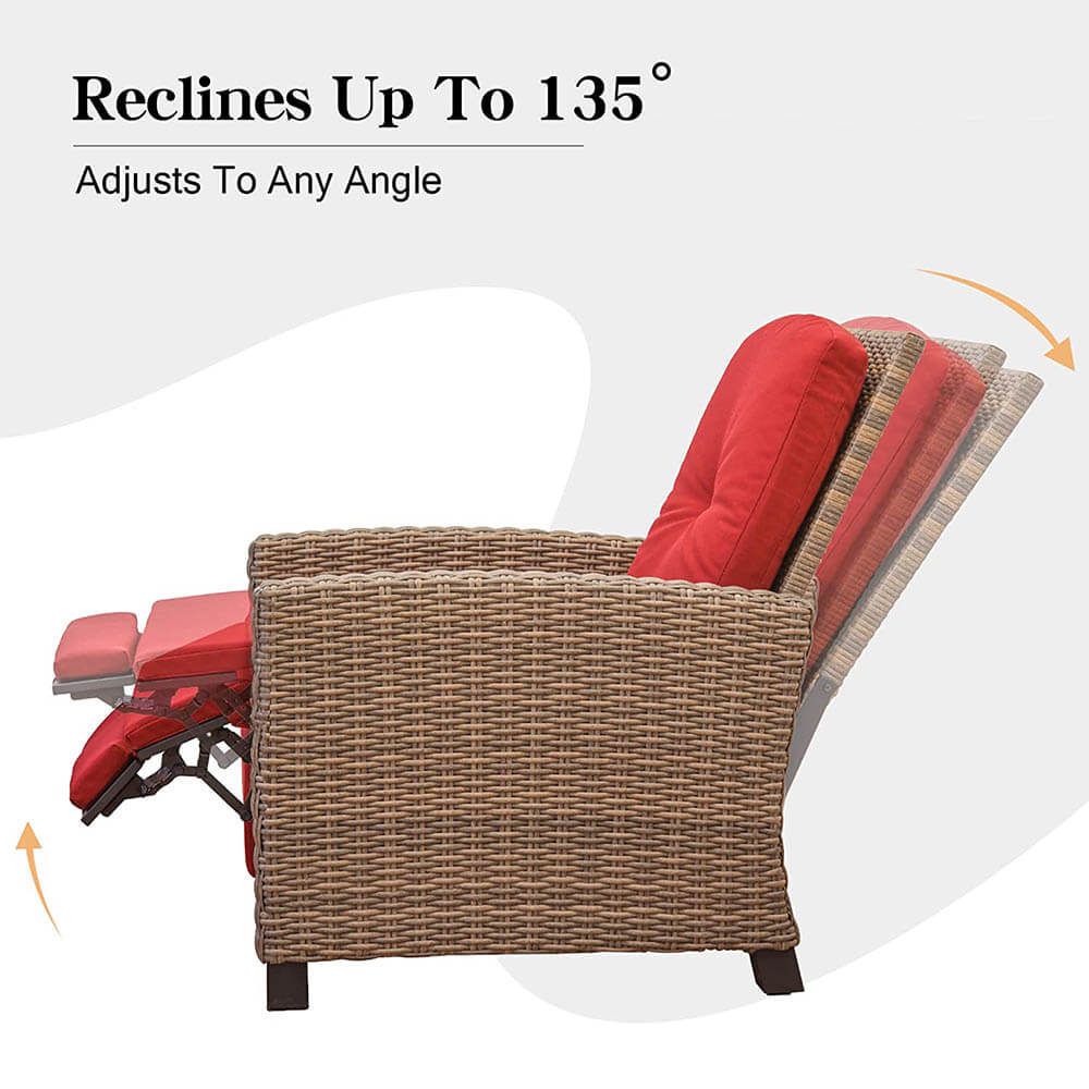 Domi Outdoor Living Rattan Lounge Chair#color_red